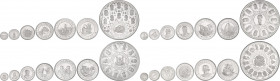 Juan Carlos I
Columbus Quincentenary
Lote 4 series completas 100 a 10.000 Pesetas. 1989, 1990, 1991 y 1992. AR. Serie completa en plata con un total...