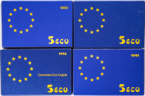 Juan Carlos I
Ecu Issues
Lote 12 Monedas 5 Ecu. 1989 (3), 1990 (3), 1991 (3), 1994 (3). AR. Carlos V (3), Alfonso X (3), Averroes (3), Don Quijote (...