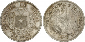 World Coins
Chile
1 Peso. 1878. 24,77 grs. AR. KM-142.1. EBC-.