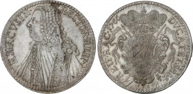 World Coins
Croatia
Tallero. 1766-GA. RAGUSA (Dubrovnik). 28,43 grs. AR. (Rayitas de ajuste en reverso). Dav-1639; KM-18. EBC-.