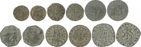 Lots and Collections
Lote 6 monedas. MEDIEVAL CASTELLANO a FELIPE V. AE. Incluye un Seiseno de Sancho IV Toledo, dos monedas Blanca de Reyes Católico...
