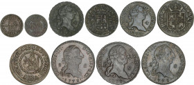 Lots and Collections
Lote 10 monedas. 1711 a 1785. FELIPE V, FERNANDO VI y CARLOS III. AE. Pequeño lote que incluye: FELIPE V; 1 Sisè 1711 Valencia, ...