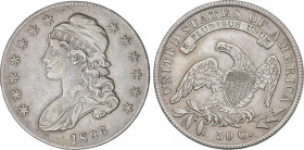 World Coins
United States of America
1/2 Dollar. 1836. 13,37 grs. AR. Tipo Capped Bust. KM-37. MBC+.