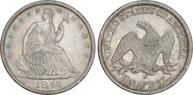 World Coins
United States of America
1/2 Dollar. 1847-O. NEW ORLEANS. RARA ASÍ. 13,32 grs. AR. Tipo Liberty seated. (Leves golpecitos). Restos de br...