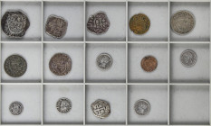 Lots and Collections
Lote 14 monedas. FELIPE II a ALFONSO XIII. AR. Destacan 1/2 Croat 1611 Felipe III Barcelona, 4 Reales Felipe II ceca a identific...