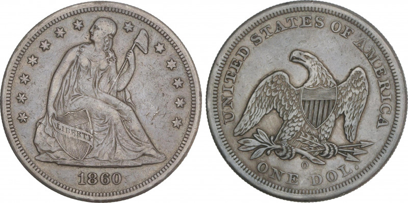 World Coins
United States of America
1 Dollar. 1860-O. NEW ORLEANS. ESCASA. 26...