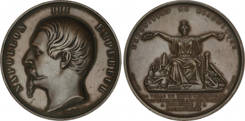 World Coins
France
Medalla. 1858. NAPOLEÓN III. EXPOSITION DE DIJON. Anv.: NAP...