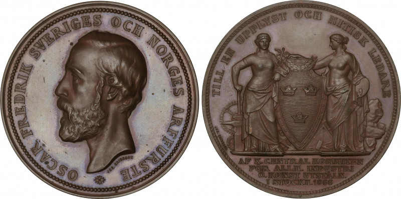 World Coins
Sweden
Medalla. 1866. OSCAR FREDRIK. Exposición Industrial Stockho...