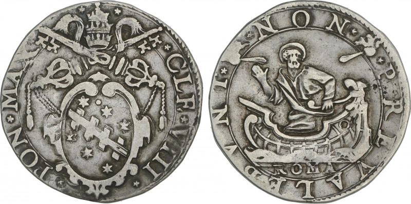 World Coins
Vatican
Testone (30 Baiocchi). (1592-1605). CLEMENTE VIII. ROMA. 9...