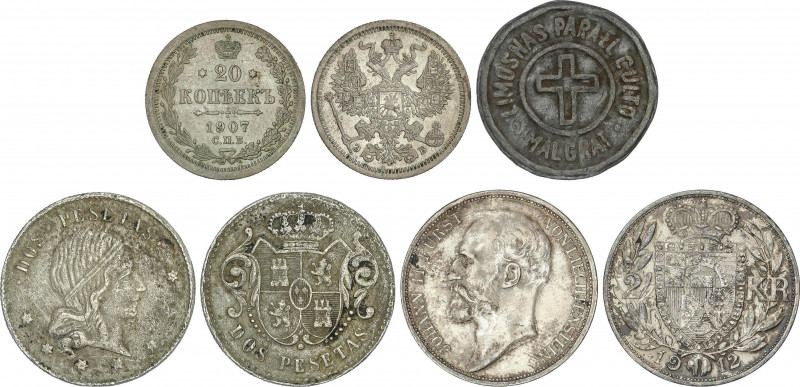World Lots and Collections
Lote 2 monedas 2 Kronen y 20 Kopeks y dos medallas e...