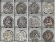 World Lots and Collections
Lote 12 monedas 5 Pesetas (4), 5 Francs (4), 5 Lei (3) y 5 Korona. 1849 a 1900. ESPAÑA (4), BELGICA (4), RUMANIA (3) y HUN...
