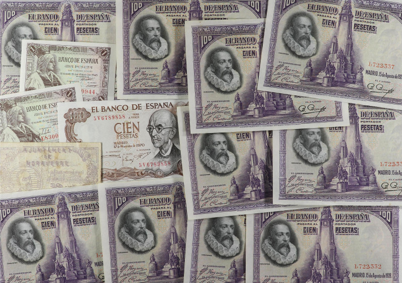 Spanish Banknotes Lots
Lote 14 billetes. 1928 a 1970. 10 billetes 100 Pesetas 1...