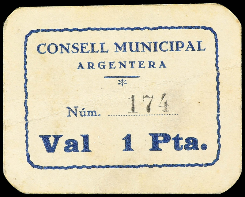 Paper Money of the Civil War
Catalonia
1 Pesseta. C.M. d´ARGENTERA. MUY RARO. ...