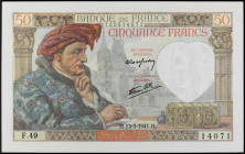 World Banknotes
50 Francs. Marzo 1941. FRANCIA. Coeur. Pick-93. SC.