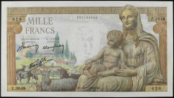 World Banknotes
1.000 Francs. Enero 1943. FRANCIA. Ceres sentada con Hermes. (Arruguitas). Pick-102. SC-.