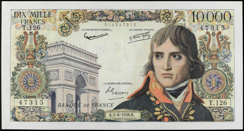 World Banknotes
10.000 Francs. Junio 1958. FRANCIA. Napoleón. (Puntos de grapa)...