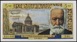 World Banknotes
5 Nouveaux Francs. Junio 1961. FRANCIA. Victor Hugo. (Arruguitas y dos puntos de grapa). Pick-141. SC-.