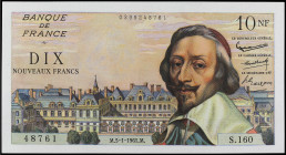 World Banknotes
10 Nouveaux Francs. Enero 1961. FRANCIA. Richelieu. (Arruguitas). Pick-142a. SC-.