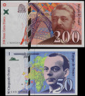 World Banknotes
Lote 2 billetes 50 y 200 Francs. 1996 y 1999. FRANCIA. Saint-Exupery y Eiffel. Pick-157Ad, 159a. SC.