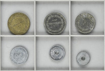 Company Stores and Propaganda Tokens
Lote 6 fichas 5, 10 Céntimos, 1, 2, 5, y 25 Pesetas. COOPERATIVA DE CONSUMO LA RUBINENSE. A EXAMINAR. L-96, 98, ...