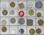 Company Stores and Propaganda Tokens
Lote 20 fichas. AE, Latón, plastico. Todas diferentes. IMPRESCINDIBLE EXAMINAR. BC+ a MBC+.