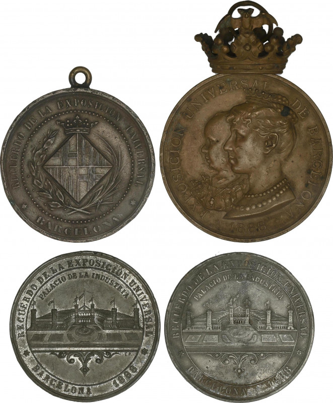 Spanish Medals
Lote 4 medallas. 1888. EXPOSICIÓN INTERNACIONAL DE BARCELONA. Br...