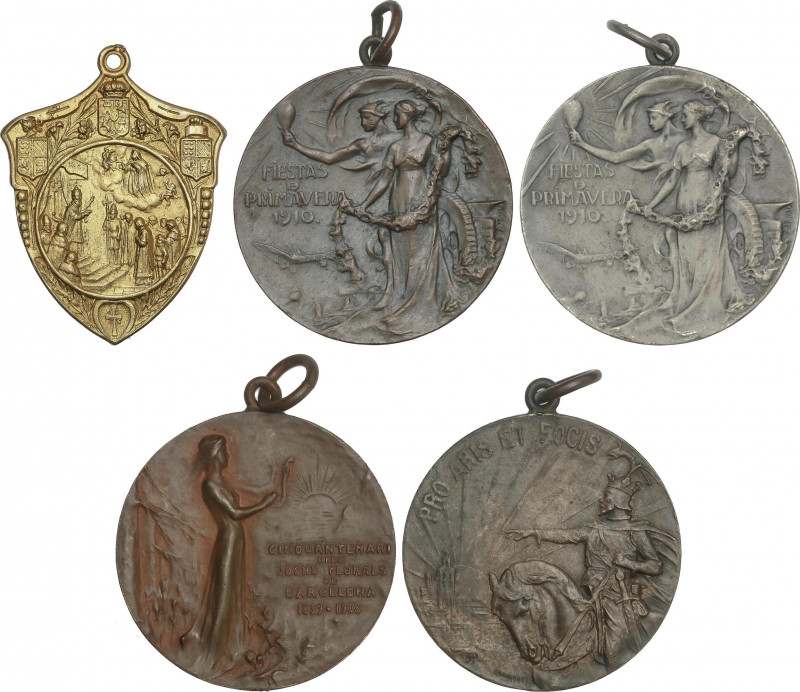 Spanish Medals
Lote 5 medallas modernistas. 1907 a 1922. Fiestas de primavera A...