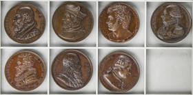 World Medals
Lote 7 medallas. Siglo XIX (1815 a 1821). FRANCIA. Br. Ø 41 mm. Serie de grandes personajes de la historia de Francia, acuñadas en la pr...