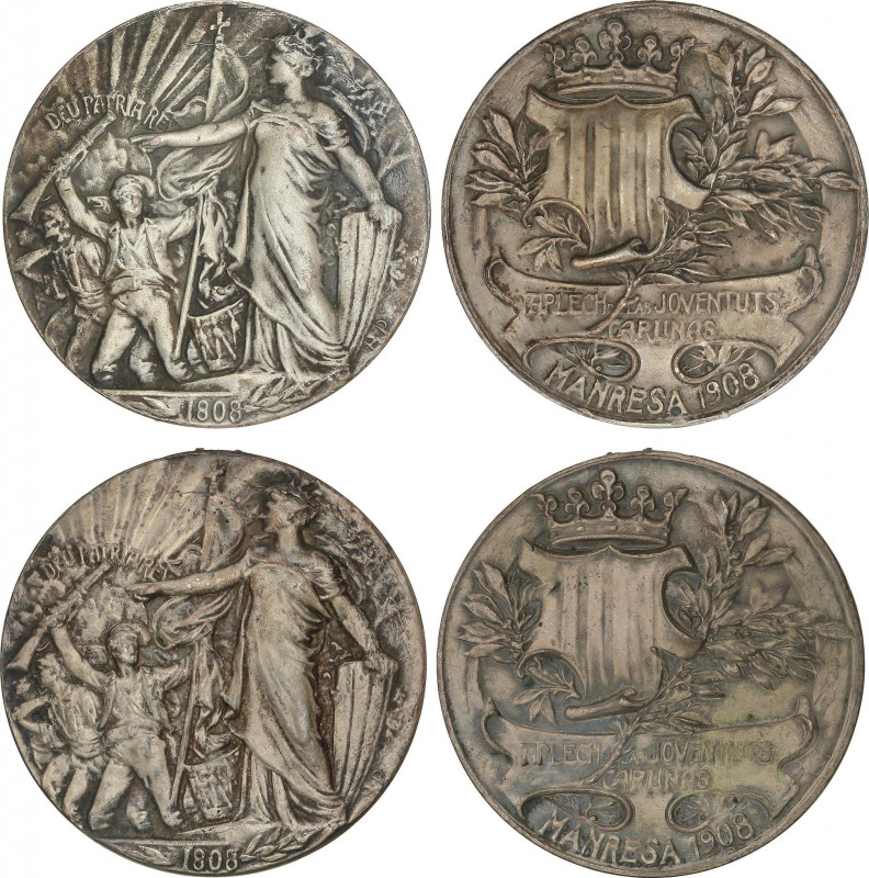 Spanish Decorations
Lote 2 medallas Juventudes Carlistas. Manresa. 1808-1908. E...