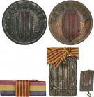 Spanish Decorations
Lote 5 insignias. Guerra Civil. NACIONALISME CATALÀ. Latón (4) y Baquelita. Ø 14 a 30 mm. Incluye 2x insignias Milicies Catalanes...