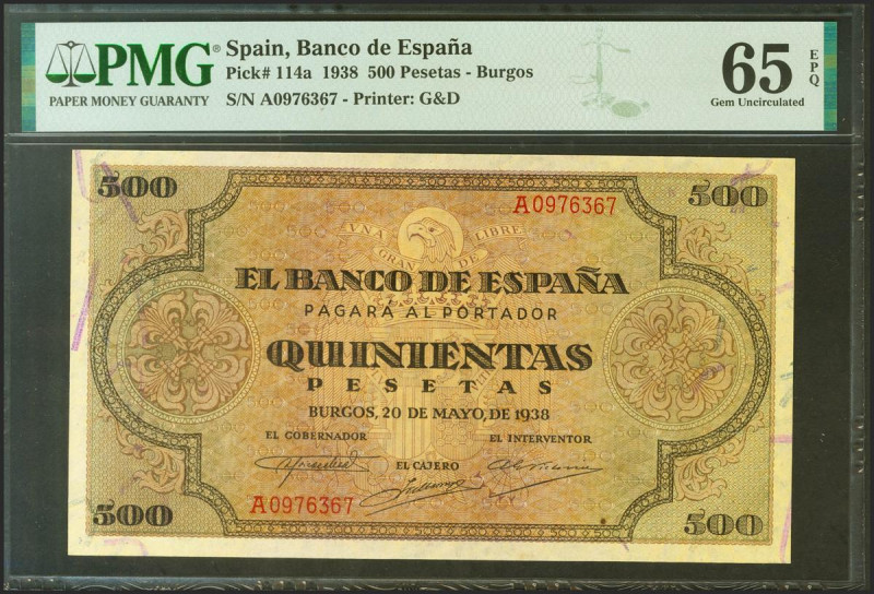 500 Pesetas. 20 de Mayo de 1938. Serie A. (Edifil 2021: 433, Pick: 114a). Rarísi...