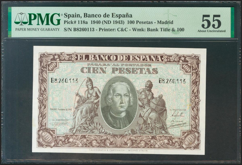 100 Pesetas. 9 de Enero de 1940. Serie B. (Edifil 2021: 438a, Pick: 118a). EBC+....