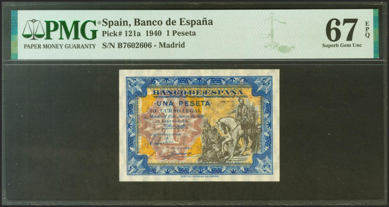 1 Peseta. 1 de Junio de 1940. Serie B. (Edifil 2021: 441a, Pick: 121a). Raro en ...