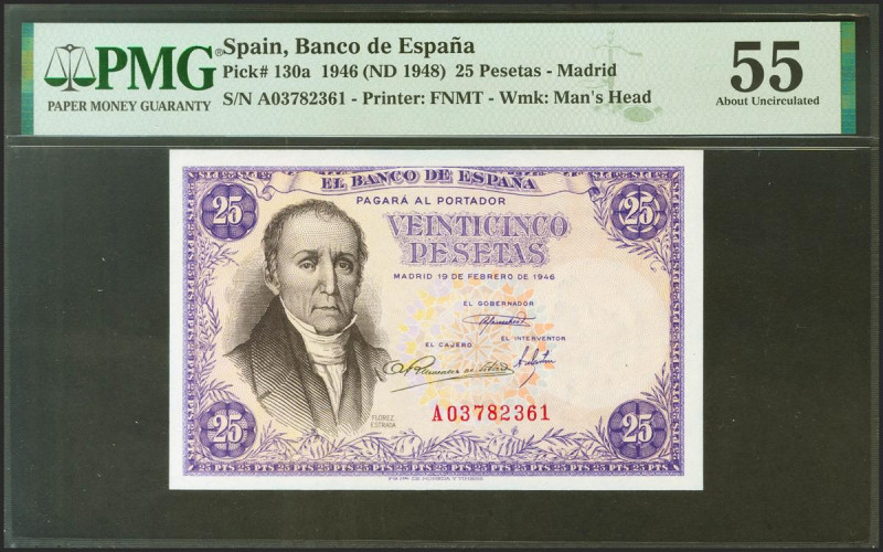 25 Pesetas. 20 de Febrero de 1946. Serie A. (Edifil 2021: 450a, Pick: 130a). EBC...