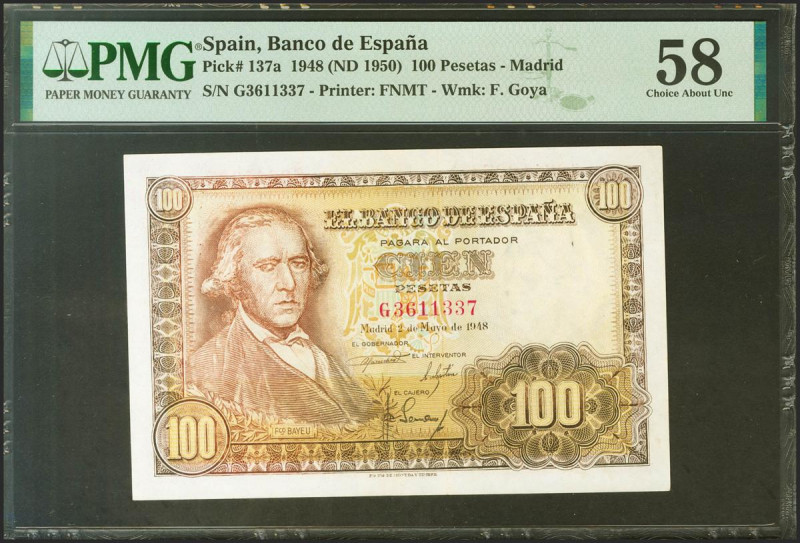 100 Pesetas. 2 de Mayo de 1948. Serie G. (Edifil 2021: 456a, Pick: 137a). EBC++....