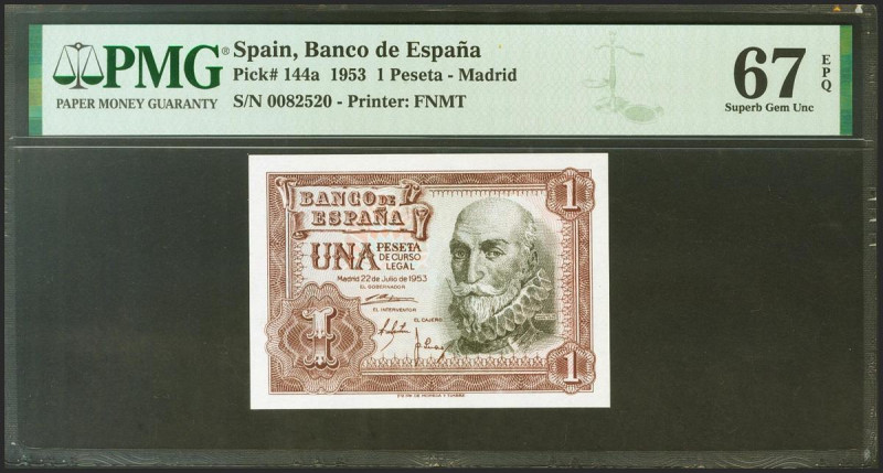 1 Peseta. 22 de Julio de 1953. Sin serie. (Edifil 2021: 465, Pick: 144a). Aprest...