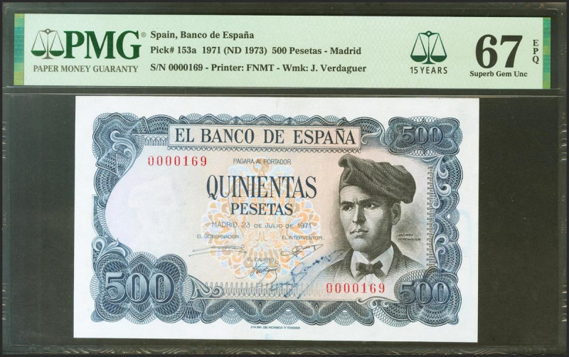 500 Pesetas. 23 de Julio de 1971. Sin serie y numeración bajísima 0000169. (Edif...