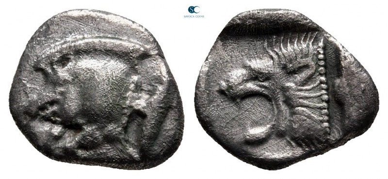 Mysia. Kyzikos circa 525-475 BC. 
Diobol AR

10 mm, 1,11 g



very fine