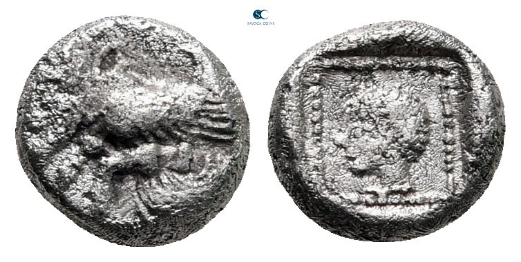 Dynasts of Lycia. Uncertain mint. Uvug 470-440 BC. 
Obol AR

8 mm, 0,78 g

...