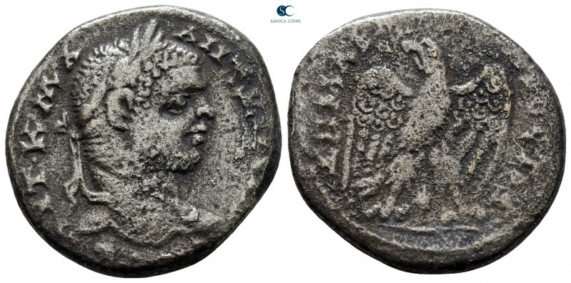 Seleucis and Pieria. Antioch. Caracalla AD 198-217. 
Billon-Tetradrachm

27 m...