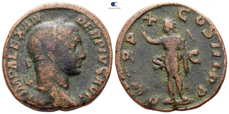 Severus Alexander AD 222-235. Rome
Sestertius Æ

31 mm, 18,05 g



fine