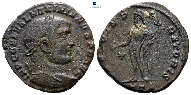 Galerius Maximianus AD 305-311. Heraclea
Follis Æ

24 mm, 6,13 g



nearl...