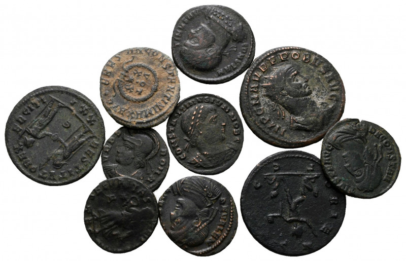 Lot of ca. 10 late roman bronze coins / SOLD AS SEEN, NO RETURN! 

very fine