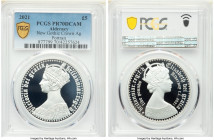 British Dependency. Elizabeth II Pair of Certified silver Proof Set "Great Engravers - New Gothic Crown" 5 Pounds (2 oz) 2021 PR70 Deep Cameo PCGS, 1)...