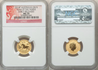 Elizabeth II gold "Year of the Horse" 15 Dollars 2014-P MS70 NGC, Perth mint, KM2102. Early releases. AGW 0.10 oz. 

HID09801242017

© 2022 Heritage A...