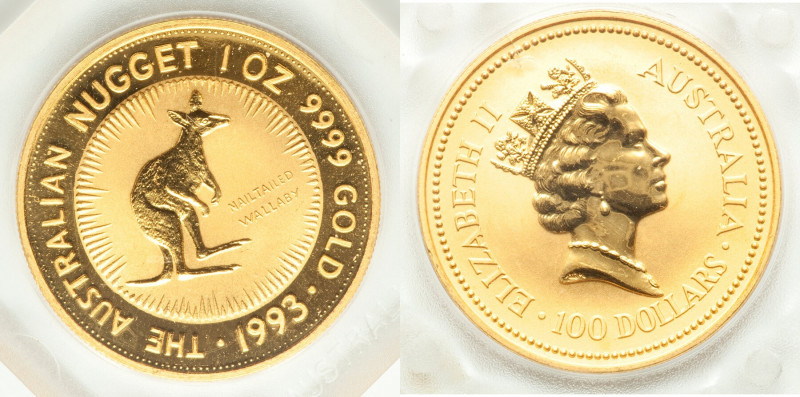 Elizabeth II 6-Piece Lot of Uncertified gold Proof 100 Dollars (1 oz), 1) "Kanga...