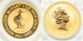 Elizabeth II 6-Piece Lot of Uncertified gold Proof 100 Dollars (1 oz), 1) "Kangaroo" 100 Dollars 1993 2) "Kangaroo" 100 Dollars 1993 3) "Year of the D...