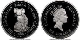 Elizabeth II platinum Proof "Koala" 200 Dollars 1998-P PR69 Ultra Cameo NGC, Perth mint, KM461. APW 2.00 oz. 

HID09801242017

© 2022 Heritage Auction...