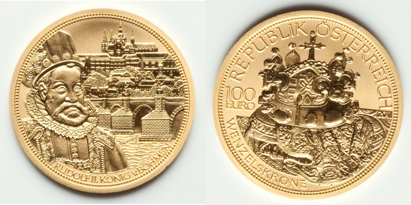 Republic gold Proof "Crown of St. Wenceslas" 100 Euros 2008 UNC, cf. KM3203 (lis...