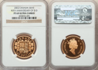 Elizabeth II gold Proof "90th Anniversary" 10 Dollars 2002 PR69 Ultra Cameo NGC, Royal Canadian mint, KM520. Mintage: 2,002. AGW 0.4838 oz. 

HID09801...